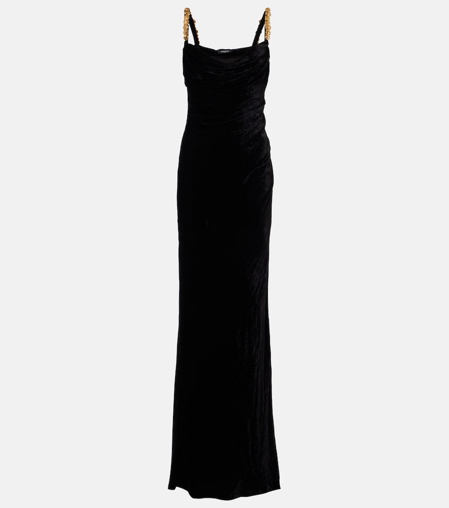balmain jersey maxi dress