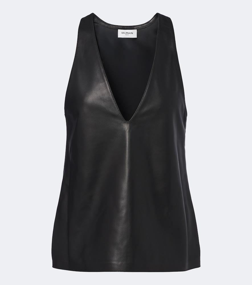 balmain leather top