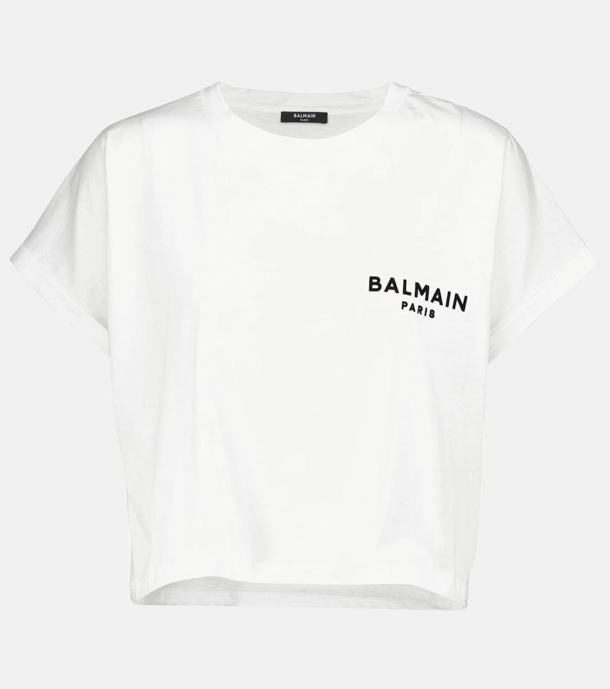 balmain logo cotton t-shirt