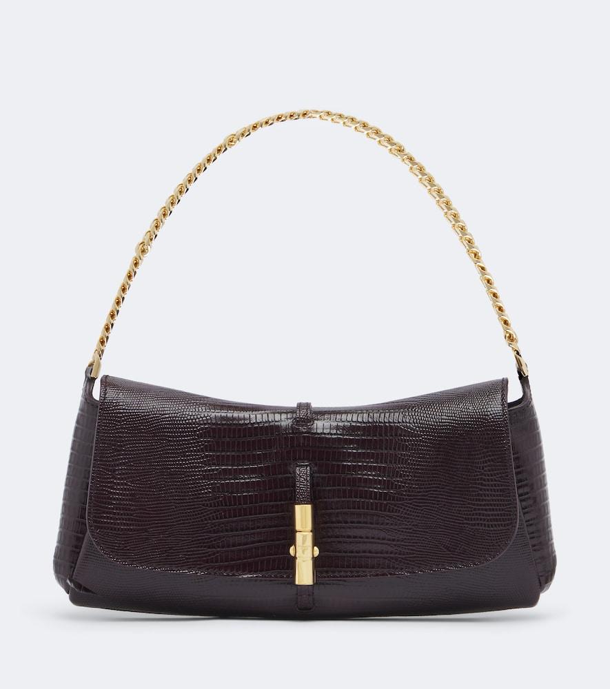 balmain metropolis croc-effect leather shoulder bag