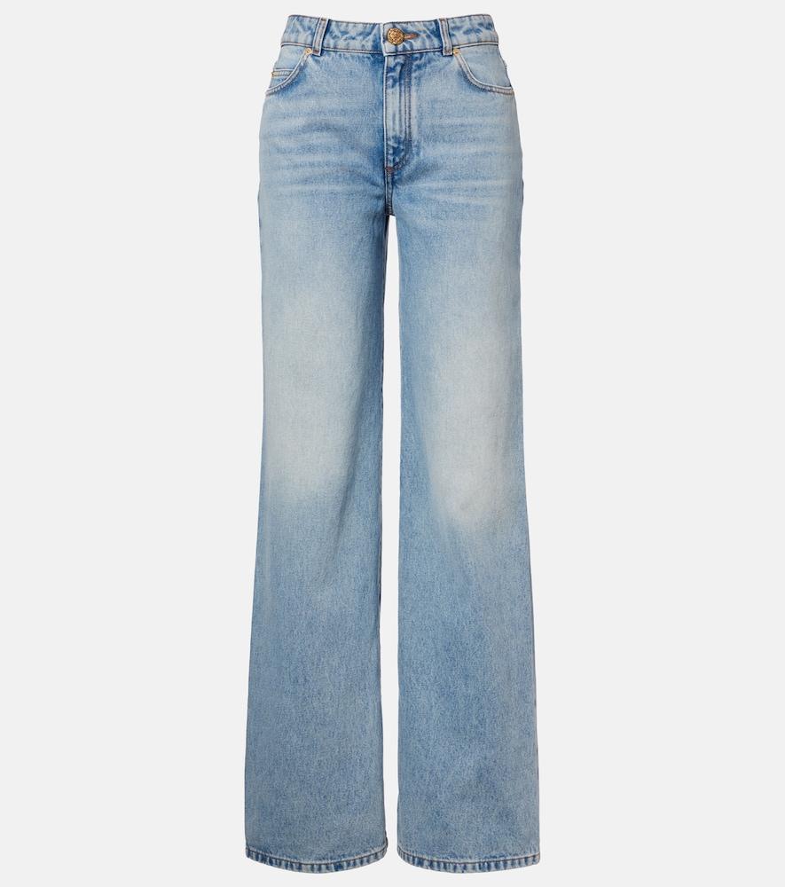 balmain mid-rise wide-leg jeans