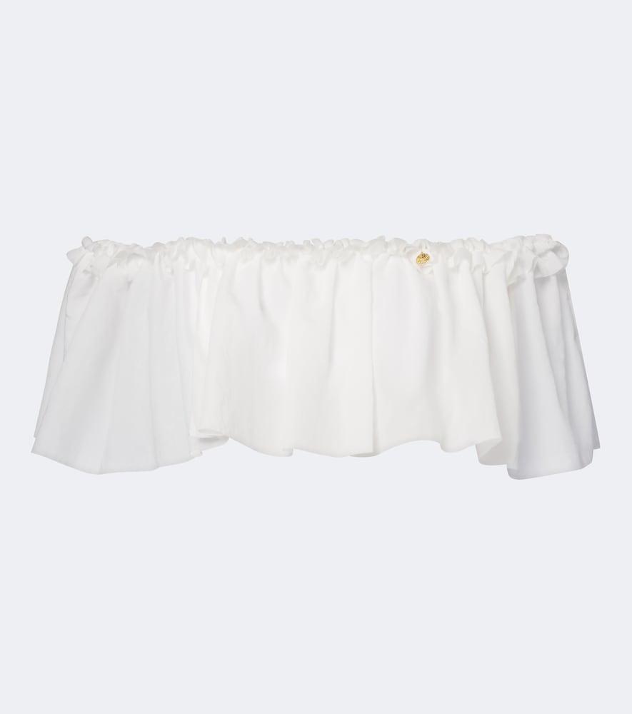 balmain off-shoulder crop top