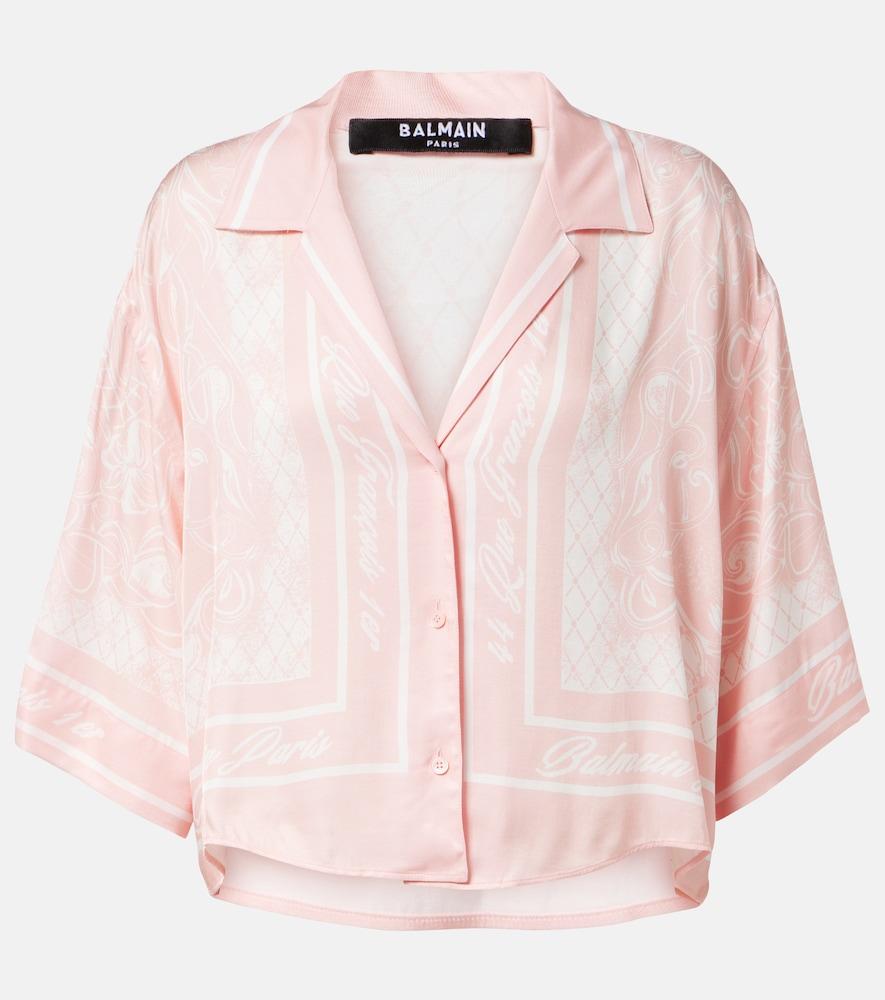 balmain printed twill pajama shirt