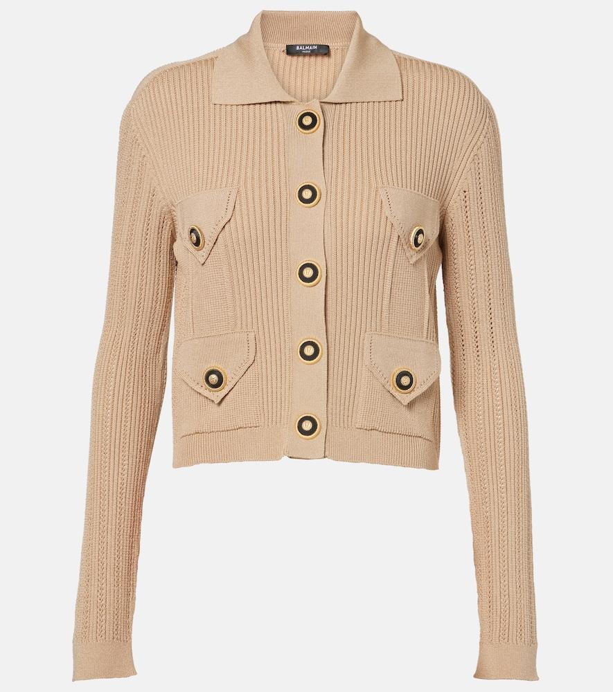 balmain ribbed-knit cardigan