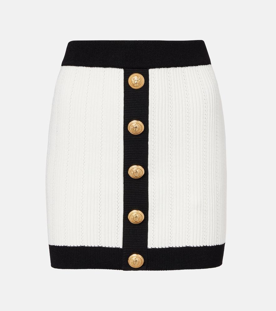 balmain ribbed-knit miniskirt