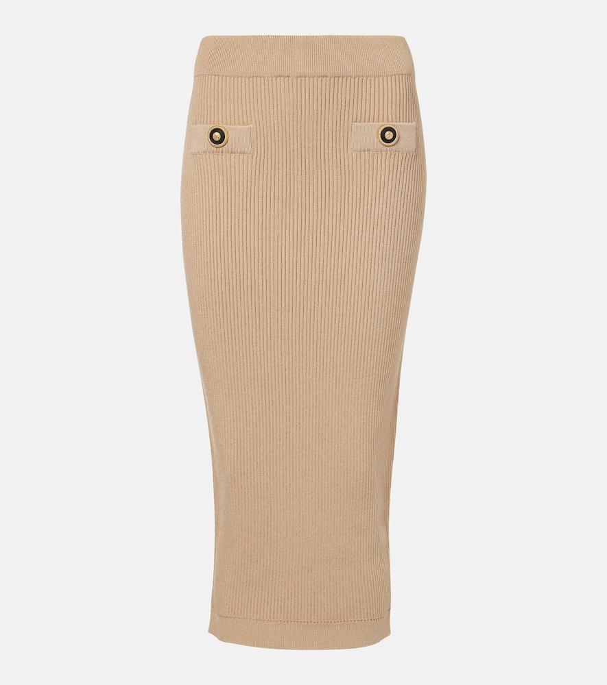 balmain ribbed-knit pencil skirt