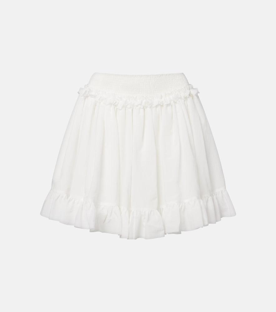 balmain ruffled poplin miniskirt