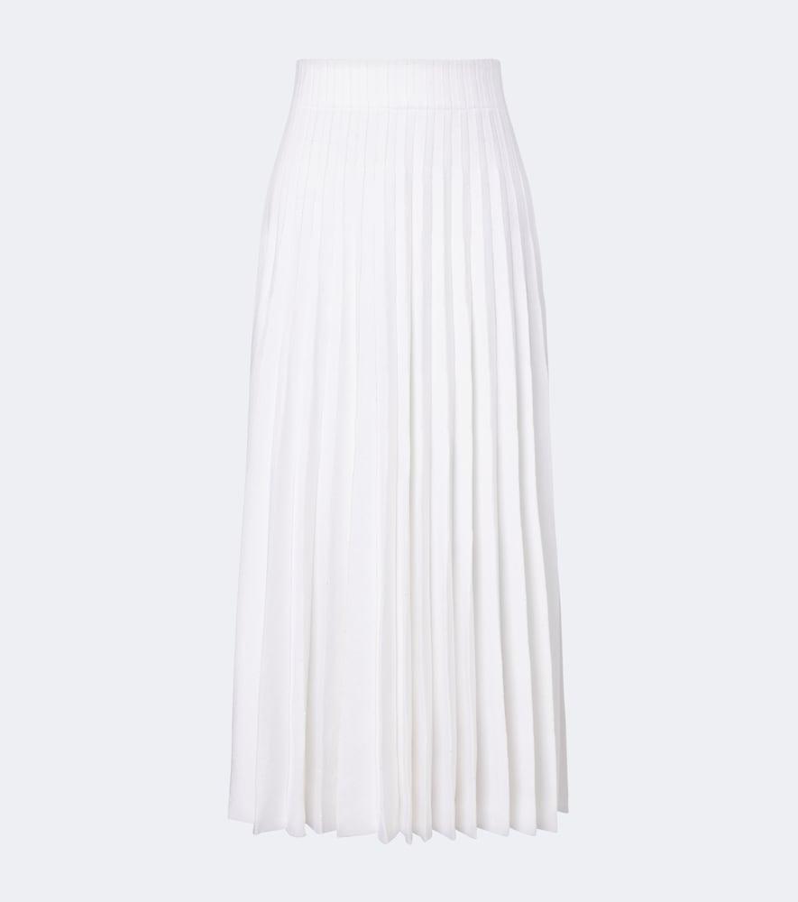 balmain sequined knitted pleated maxi skirt