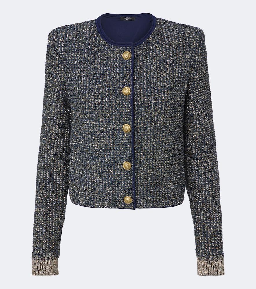 balmain sequined tweed jacket