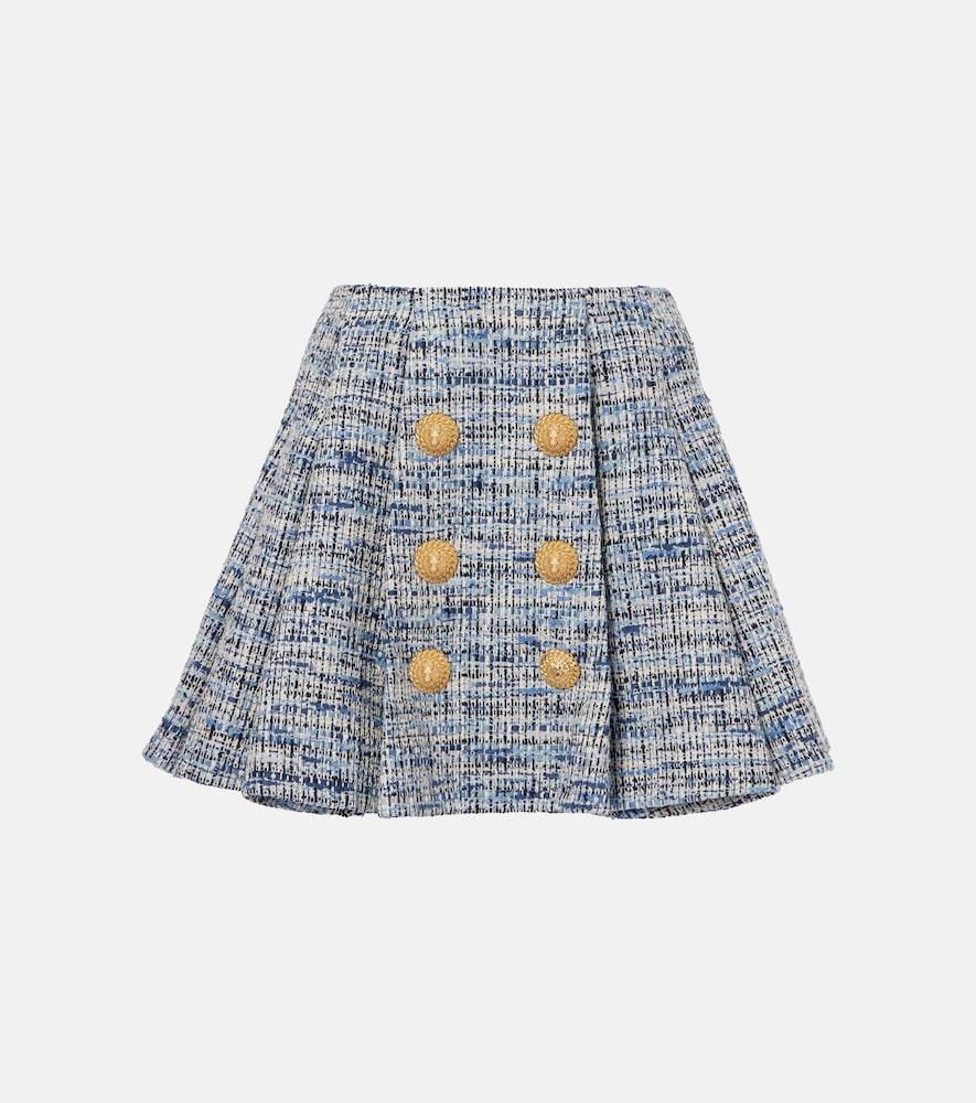 balmain space-dyed cotton-blend miniskirt