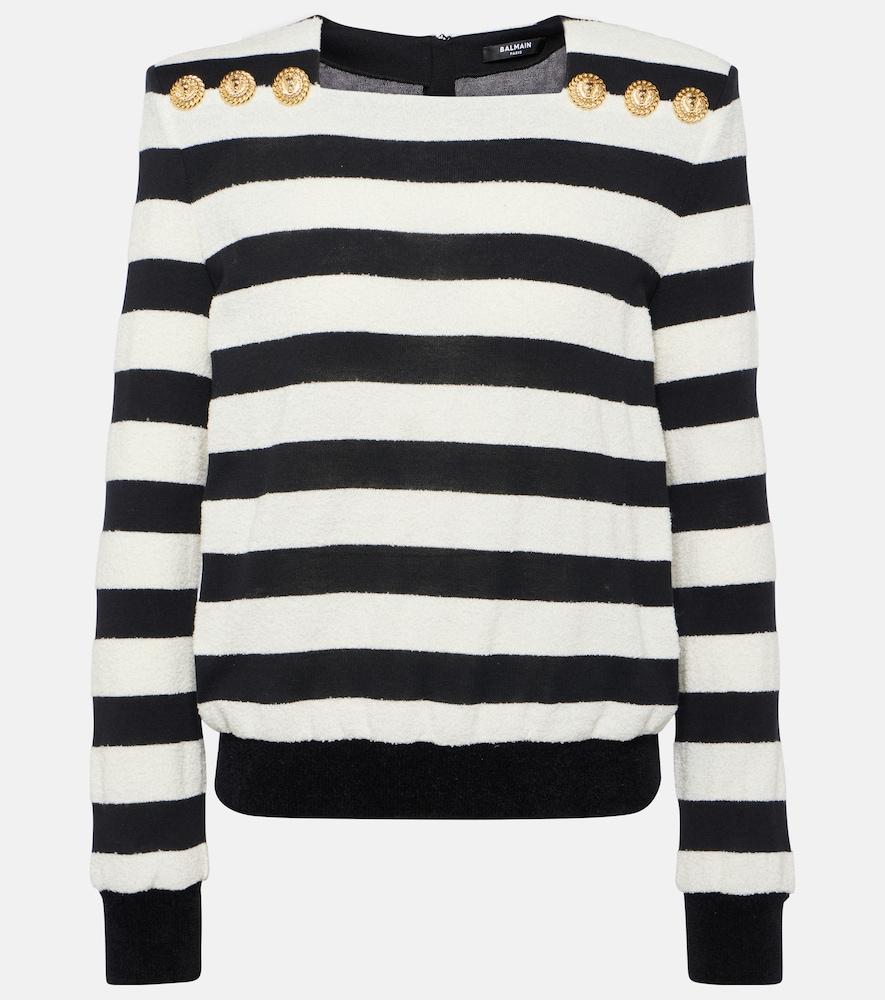 balmain striped jersey top