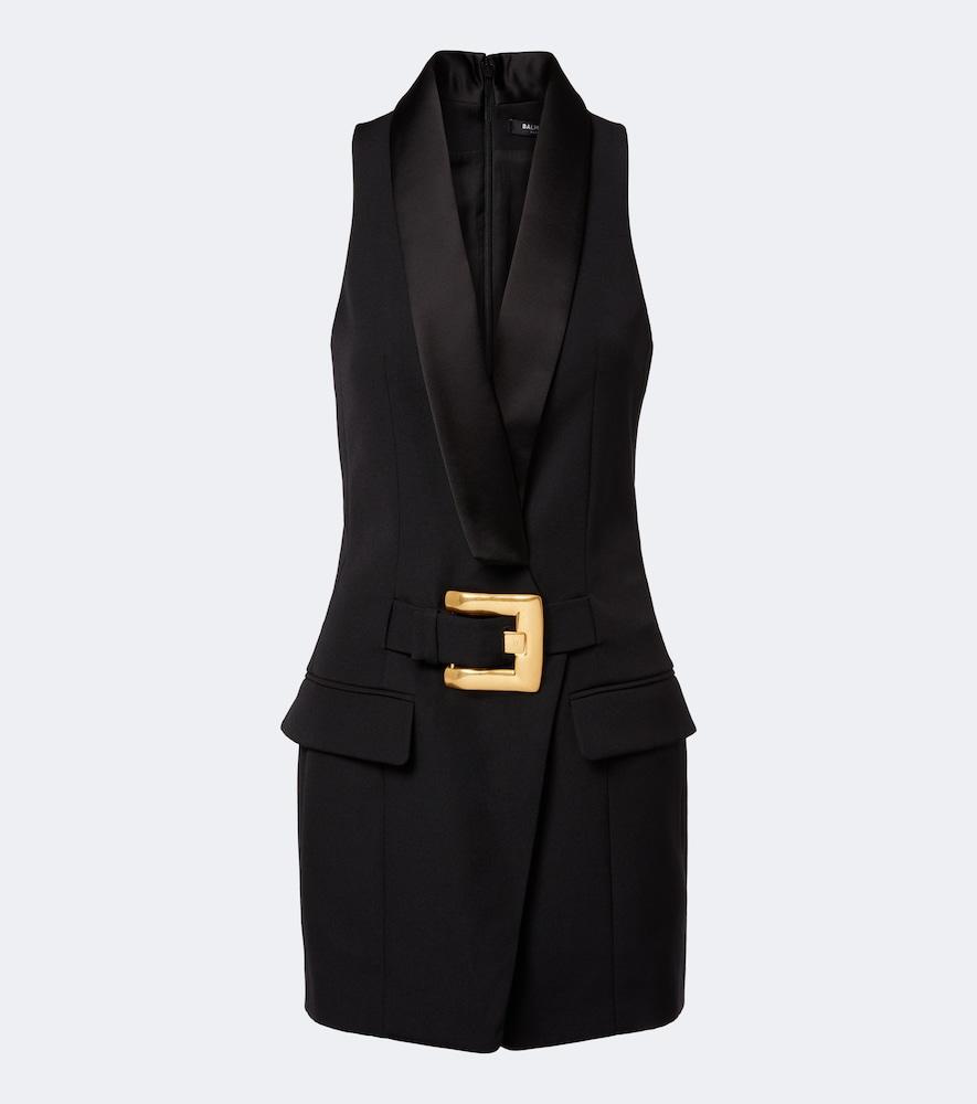 balmain virgin wool minidress
