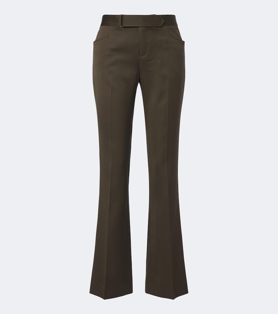 balmain virgin wool straight pants