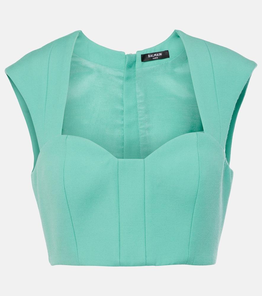 balmain wool crop top