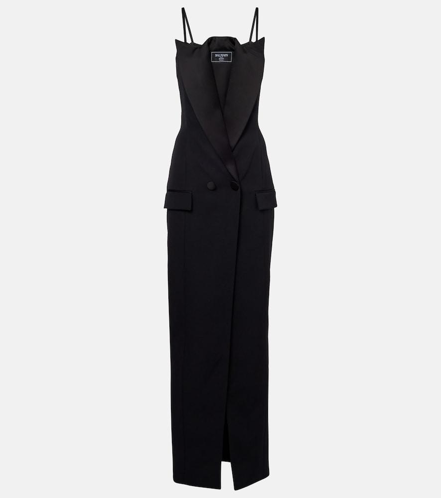 balmain wool grain de poudre gown
