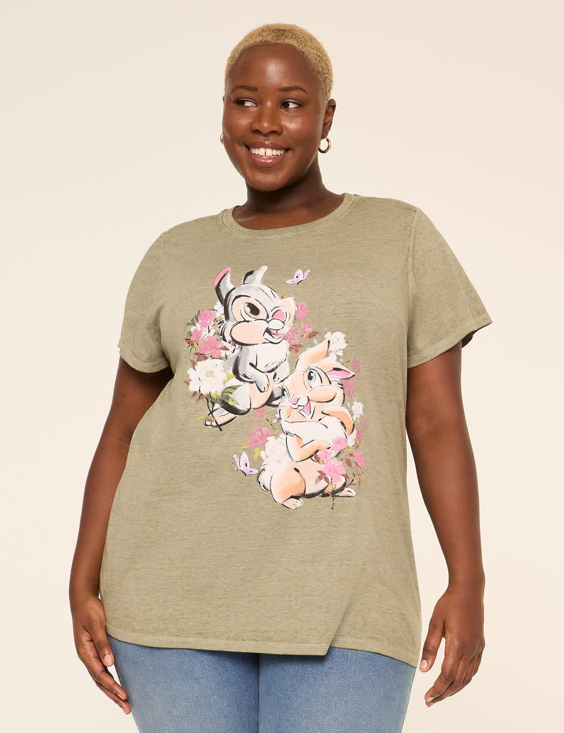 bambi rabbits graphic tee
