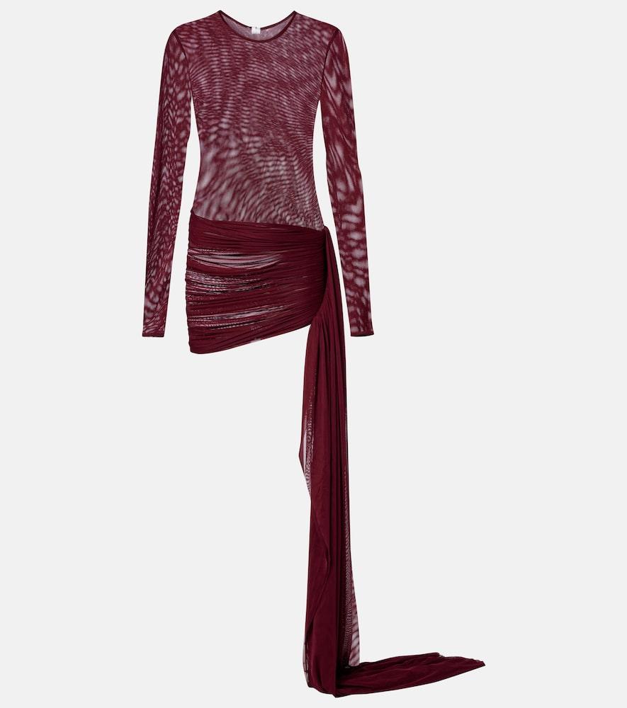 bananhot aiden draped sheer jersey minidress