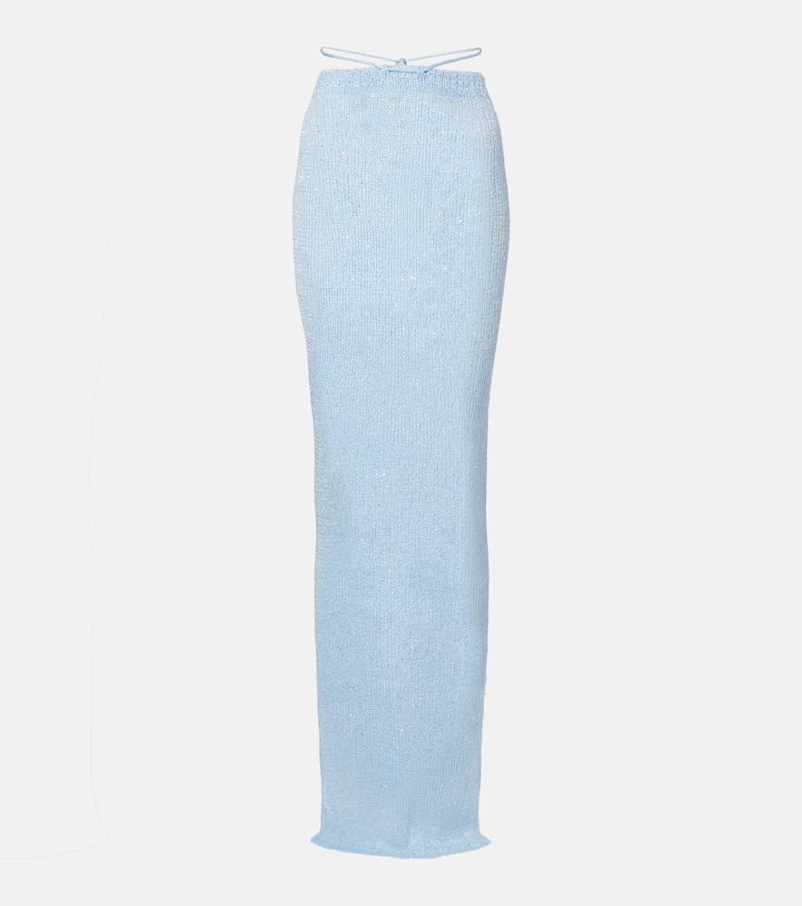 bananhot alma sequined knitted maxi skirt