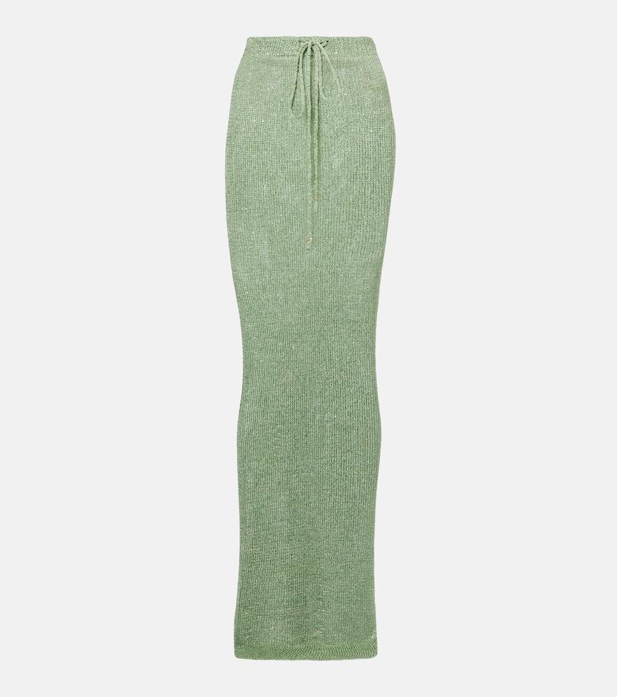 bananhot alma sequined knitted maxi skirt