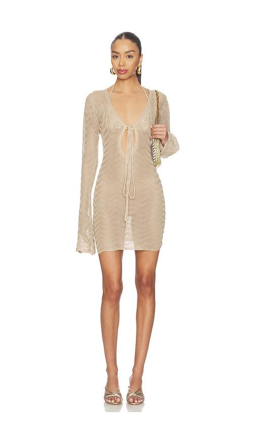 bananhot bia mini dress in metallic gold. - size m/l (also in xs/s)