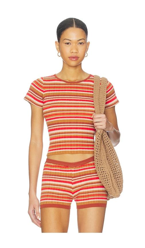 bananhot bonnie t-shirt in red,brown. - size m/l (also in xs/s)