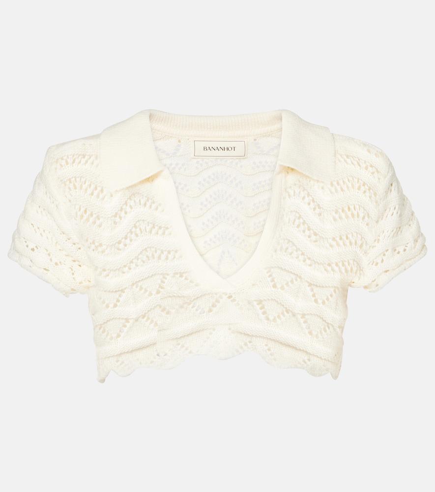 bananhot coco knitted cotton-blend crop top