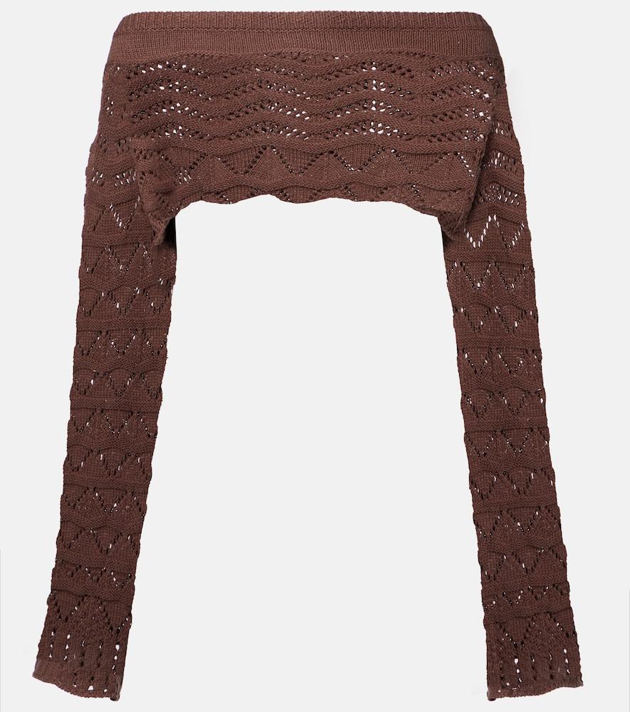 bananhot helena crochet cotton-blend crop top
