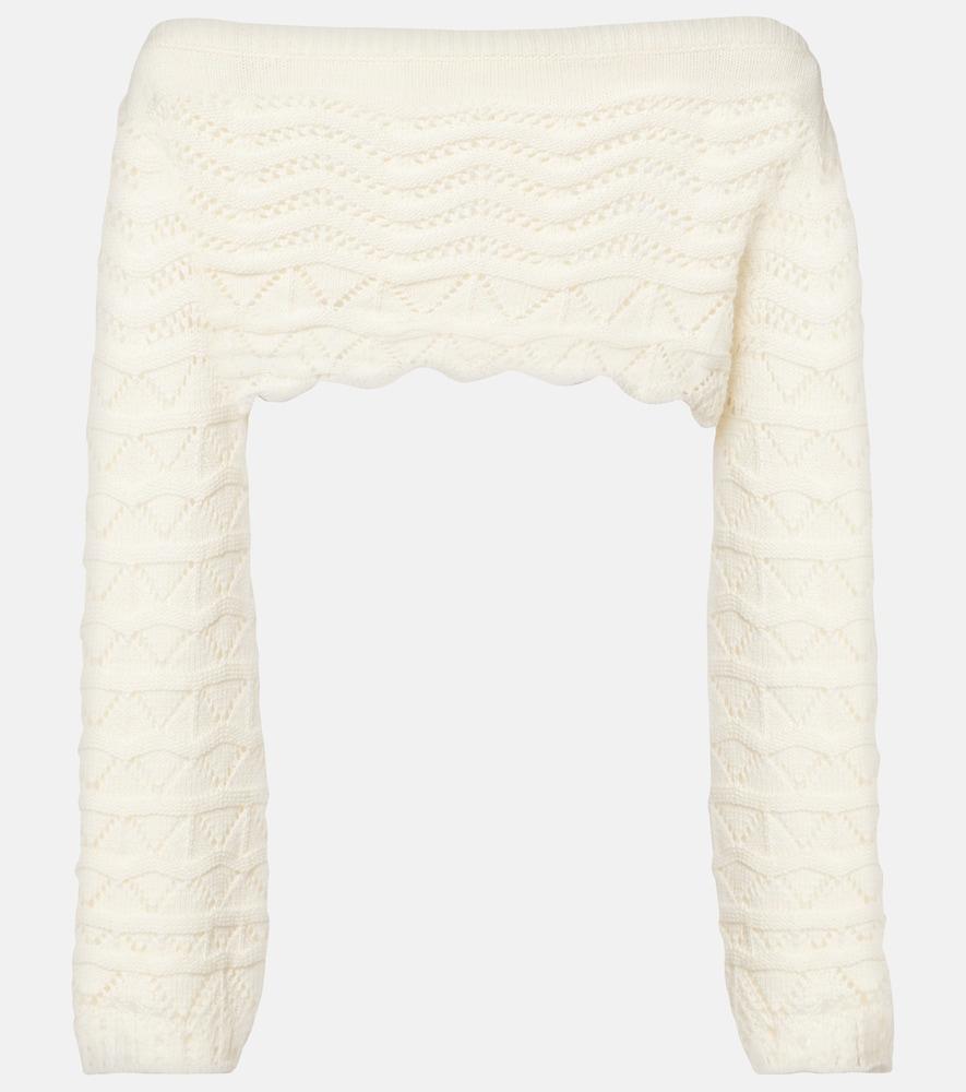 bananhot helena striped crochet crop top