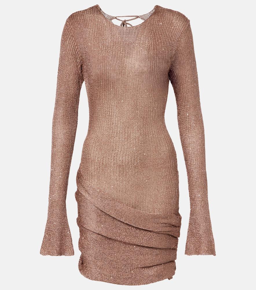 bananhot jones sequined draped minidress