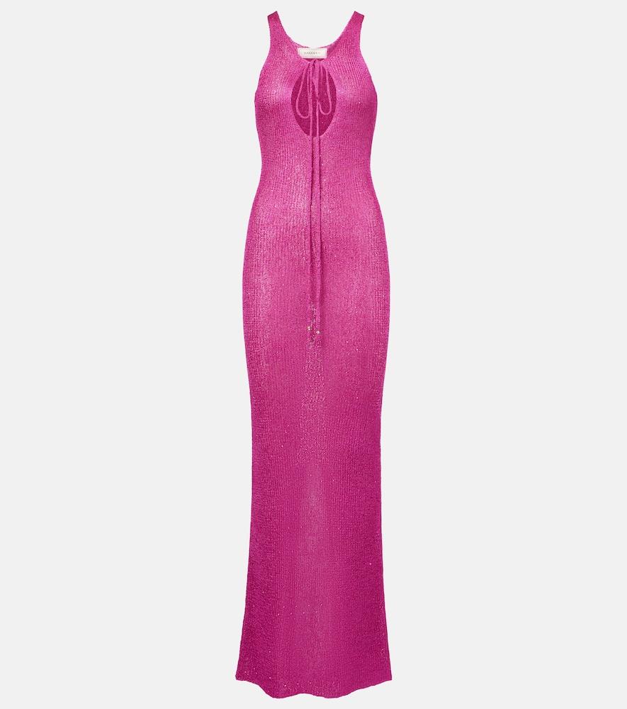 bananhot jules sequined knitted maxi dress