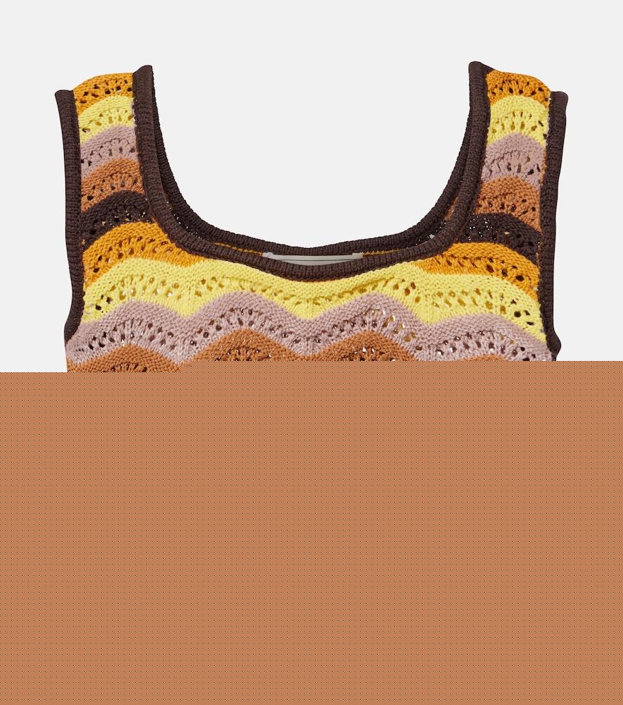 bananhot kim crochet cotton-blend crop top