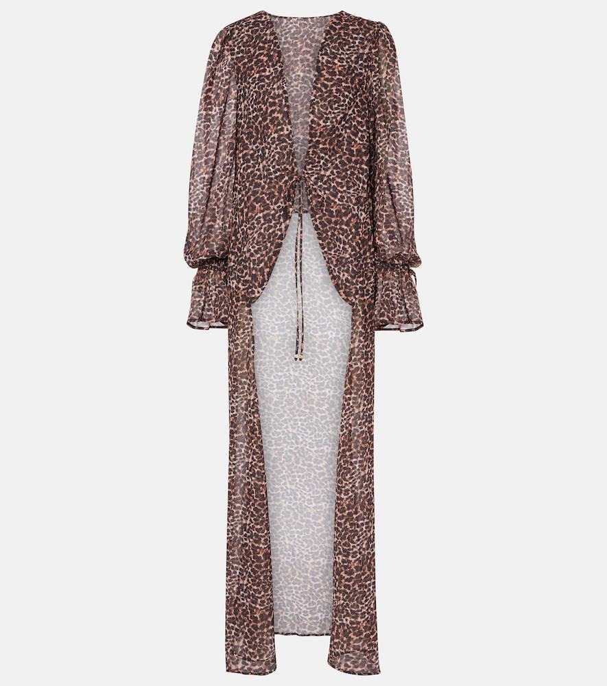 bananhot leopard-print beach cover-up