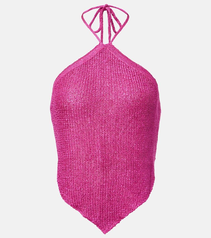 bananhot liz knitted sequined halterneck top