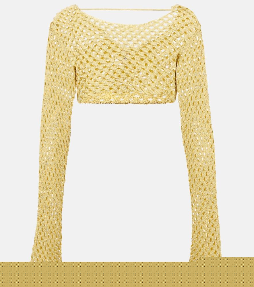 bananhot magen crochet cotton-blend crop top