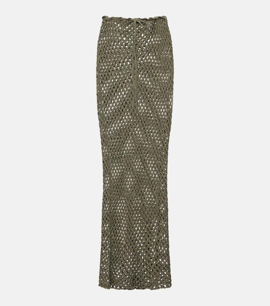 bananhot magen crochet cotton-blend maxi skirt