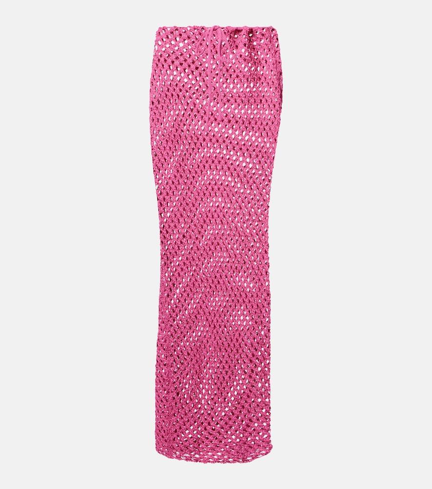 bananhot magen crochet cotton-blend maxi skirt