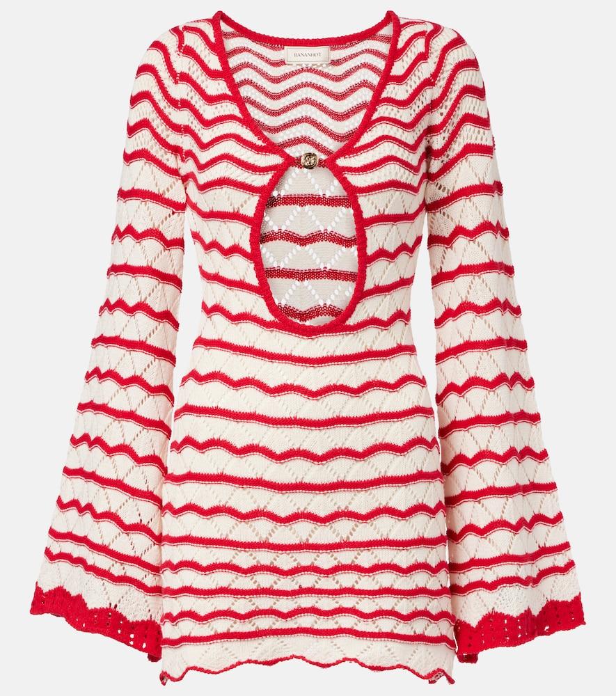 bananhot rey knitted cotton-blend minidress
