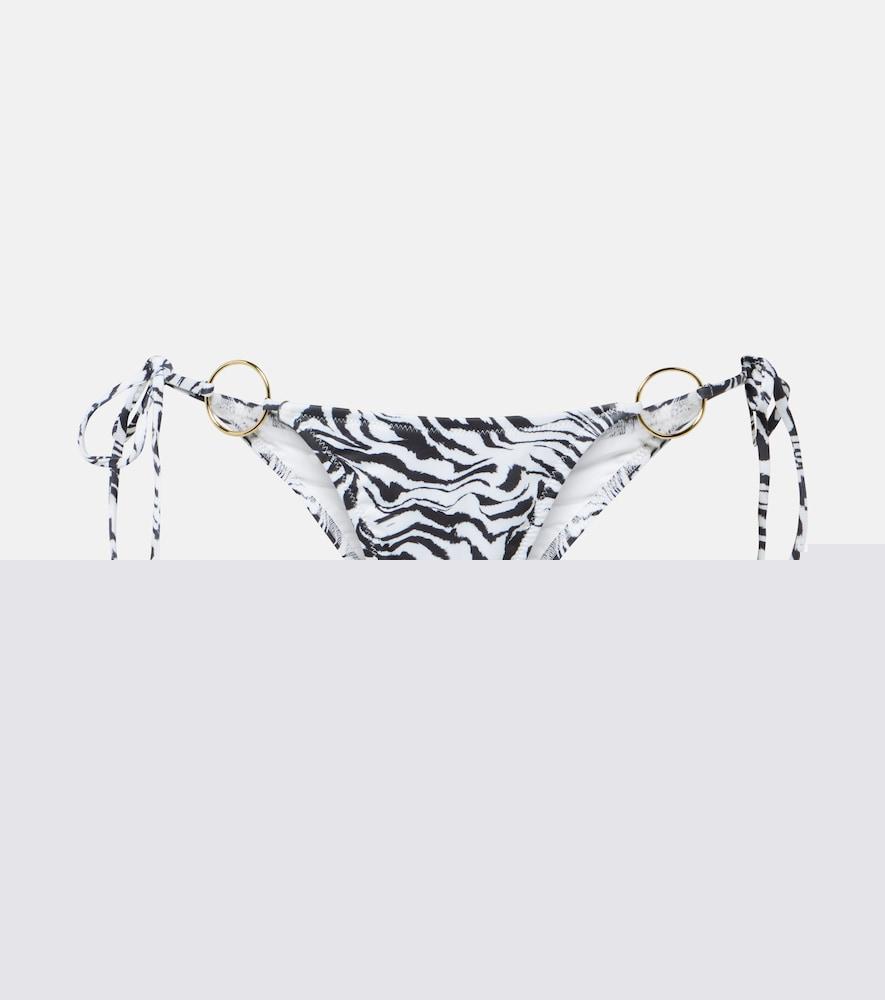 bananhot ring-detail zebra-print bikini bottoms