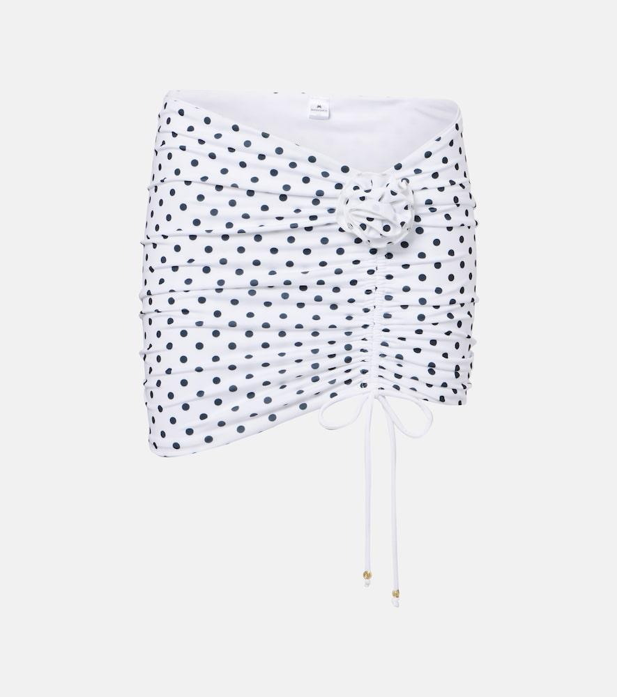 bananhot stefani polka-dot ruched miniskirt