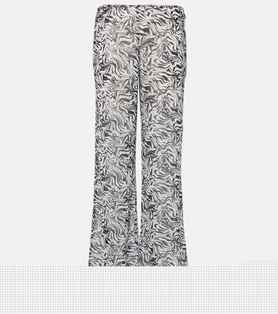 bananhot zebra-print low-rise wide-leg pants