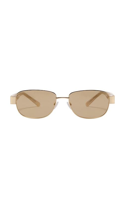 banbe the addison sunglasses in metallic gold.