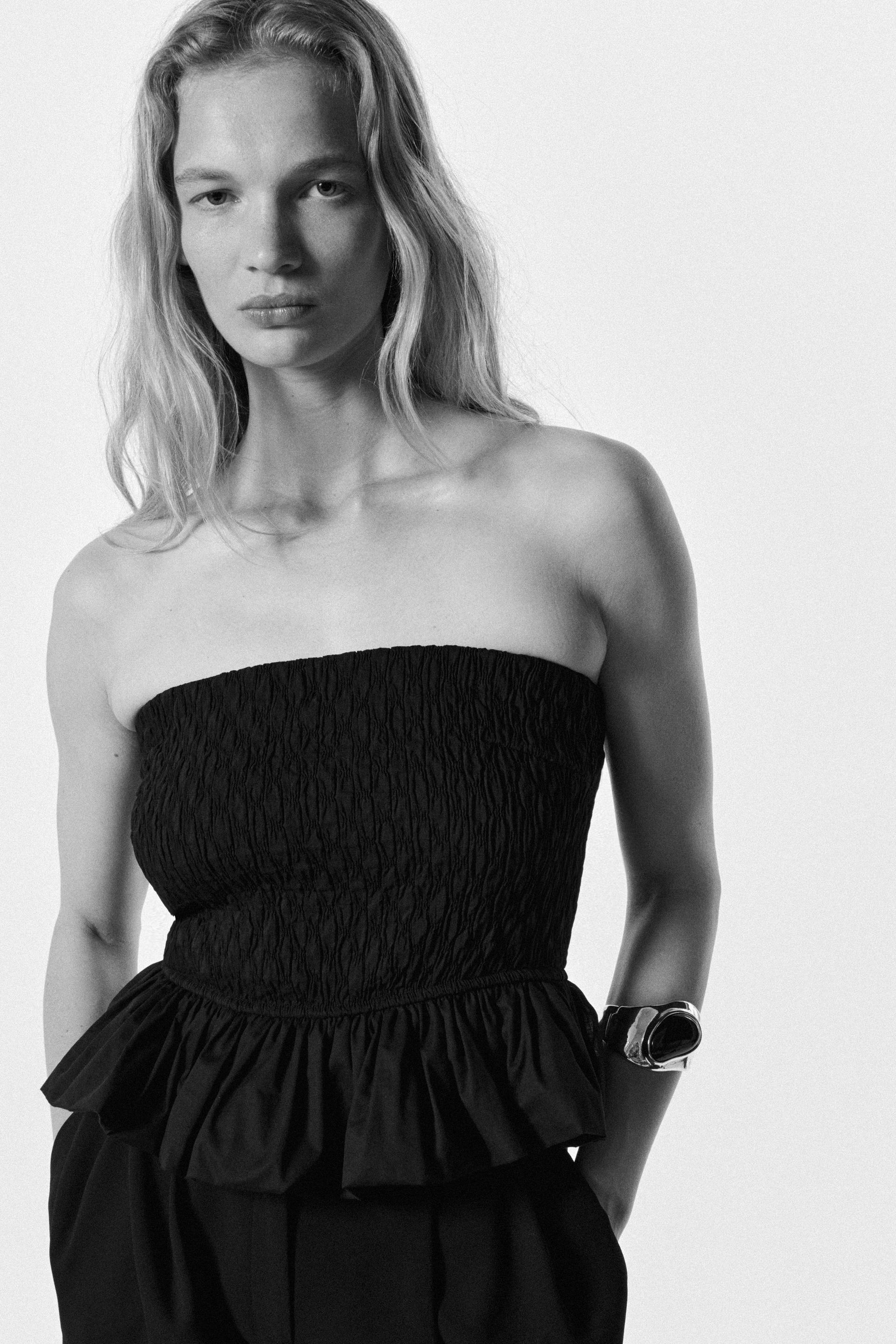 bandeau peplum top