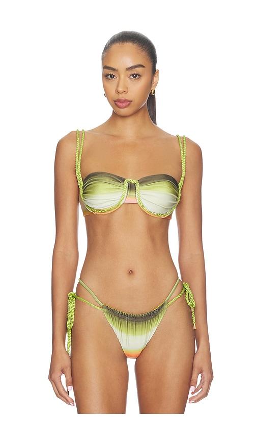baobab lula bikini top in green. - size l (also in xs, s, m)