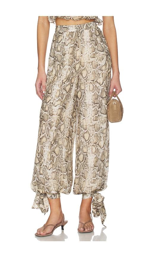 bardot alira printed balloon pant in brown. - size 10 (also in 12, 2, 4, 6, 8)