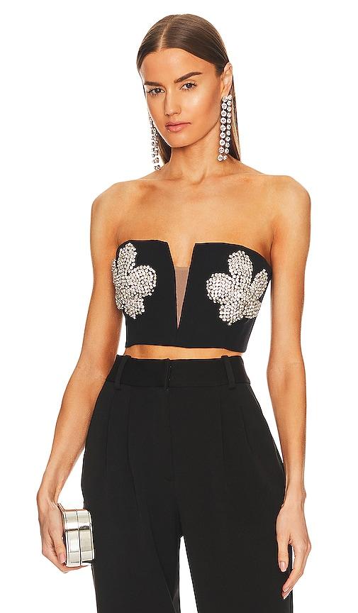 bardot ambiance bustier top in black. - size 2 (also in 4)