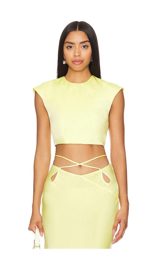 bardot anya satin top in yellow. - size 10 (also in 6)