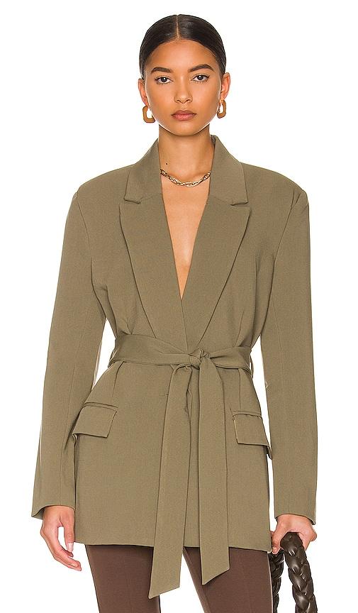 bardot belted blazer in olive. - size m (also in l, s, xl)