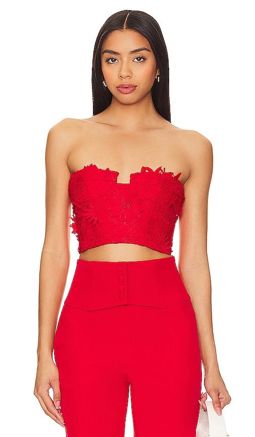 bardot brias bustier in red. - size 10 (also in 2, 4, 6, 8, 12)
