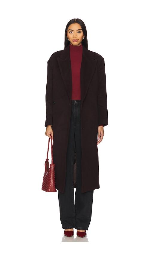 bardot classic oversized coat in wine. - size m/l (also in s/m)