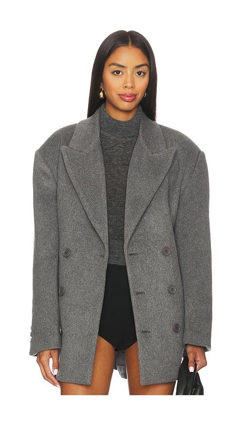 bardot classic oversized hailey coat in grey. - size m/l (also in s/m)